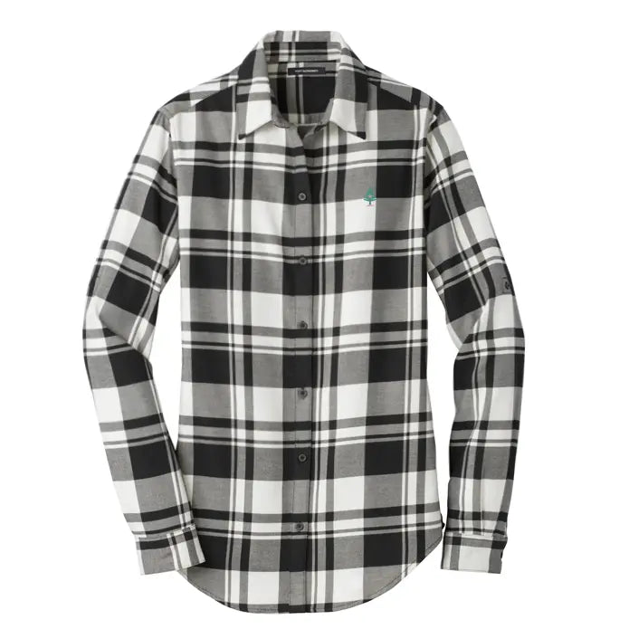 Women's Plaid Flannel Shirt Black & White SHOP ROGUE WEAR Flannel Shirt 3XL-Black