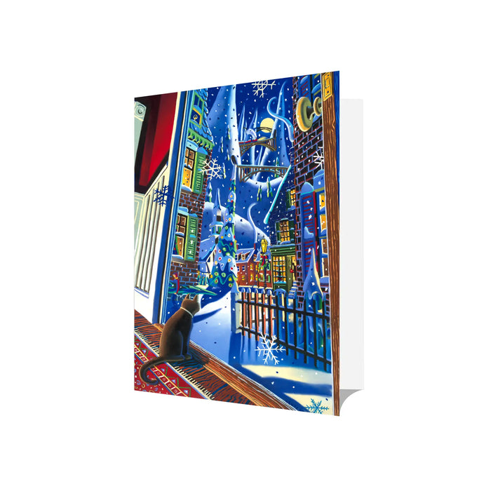 Wade Zahares Maine Artist Holiday Card Sets SHOP ROGUE WEAR Accessories Christmas-Eve-Cat