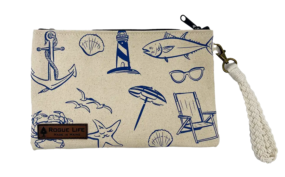All Over Beach Zipper Pouch Wristlet ROGUE LIFE MAINE
