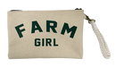 Farm Girl Canvas/Forest  Zipper Pouch Wristlet ROGUE LIFE MAINE