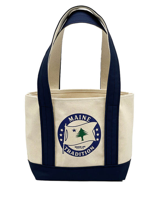 Maine Tradition Flag Tote Bag SHOP ROGUE WEAR Bags Small without Zip Top