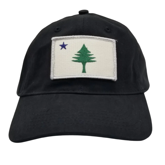 Maine Flag Patch Twill Hat SHOP ROGUE WEAR Hats Black