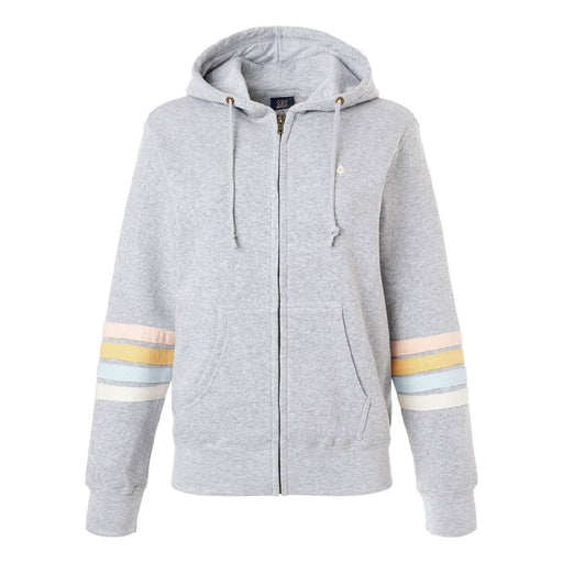 Women's Quad Stripe Full-Zip Hoodie - Soft Grey SHOP ROGUE WEAR Crewneck