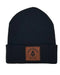 Rogue Life Logo Leather Patch Fleece-Lined Knit Beanie SHOP ROGUE WEAR Hats Black