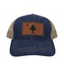 MAINE Flag Leather Denim Trucker Hat SHOP ROGUE WEAR Hats Color-Navy