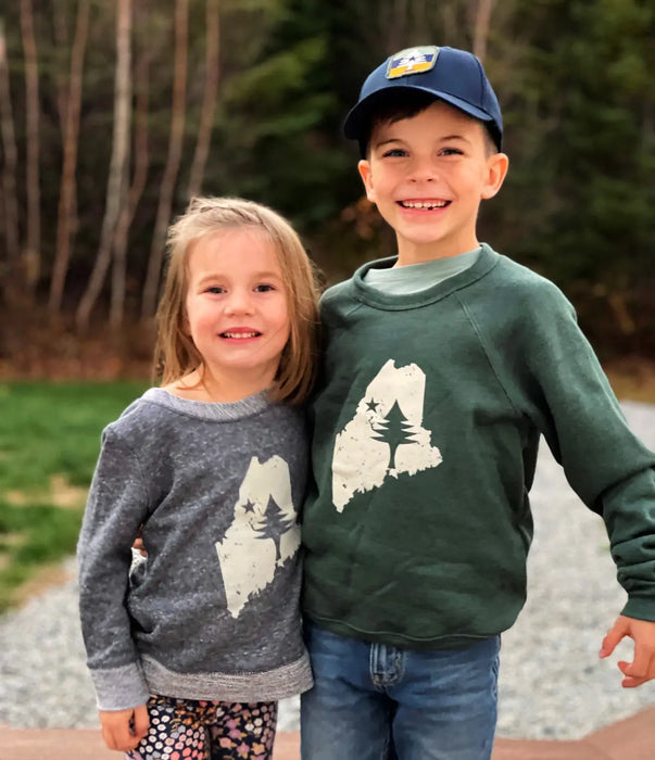 Youth Maine State Flag Crewneck SHOP ROGUE WEAR Crewneck