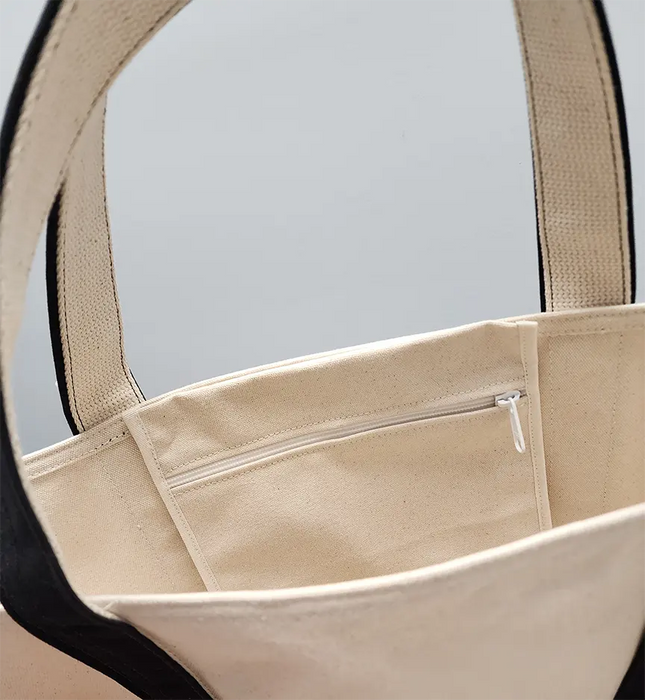 Tan Wax Canvas Tote Bag SHOP ROGUE WEAR Bags Add-Zipper-Pocket-8