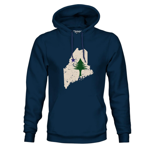 Maine State Flag Hoodie SHOP ROGUE WEAR hoodie 3XL-Navy