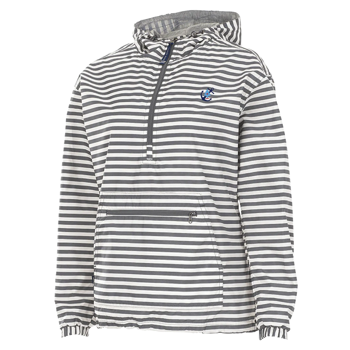 Women's Striped Windbreaker Lined Pullover - Anchor ROGUE LIFE MAINE OUTERWEAR 3XL-White
